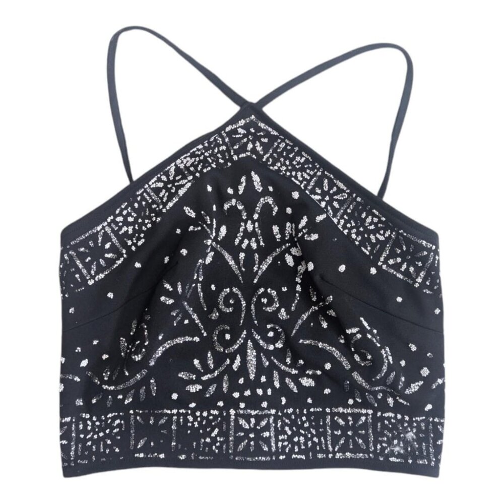 Bari Jay Boho vintage beaded sparkly top Size 3/4